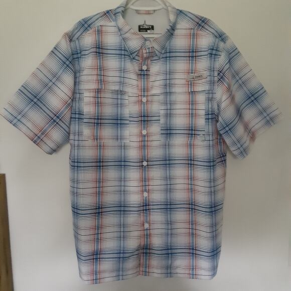 Habit Mens L Short Sleeve Fishing Shirt Vented Solar-Factor 40+ Plaid Outdoors - Picture 1 of 9